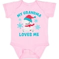 thumbnail image 3 of Inktastic Polar Bear My Grandma Loves Me in Santa Hat with Snowflakes Boys or Girls Baby Bodysuit, 3 of 5