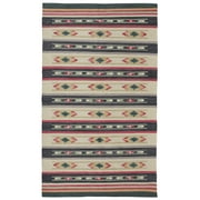 Galvin Navajo Style Serape Kilim Rug, Black/Ivory/Red, 5ft x 8ft Area Rug