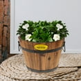 thumbnail image 7 of Tineasur Balcony Planters Wooden Flower Pot Coffee Wood 1Pack, 7 of 7