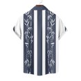 thumbnail image 6 of ZCFZJW Mens Hawaiian Shirts Short Sleeve Button Down Shirt Striped Color Block Printed Tropical Summer Beach Vacation Tees Shirt Tops Navy XXXL, 6 of 6