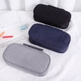 thumbnail image 6 of Lksixu Large Capacity Pencil Case, Multi-Slot Pencil Pouch with 3 Compartments and Zipper, Soild Color Aesthetic Stationery Organizer Portable Travel Makeup Bag with Handle for Office College (Navy), 6 of 9