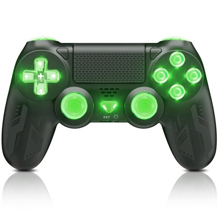 Powtree Wireless Controller for P4 with RGB LED Button Backlight, 6-Axis Sensor and Dual Vibration, Support Turbo Compatible with P4 /Slim/Pro/PC