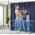 thumbnail image 4 of Ambesonne Zodiac Shower Curtain, Aquarius Lady with Pail, 69"Wx84"L, Blue Dark Blue, 4 of 4