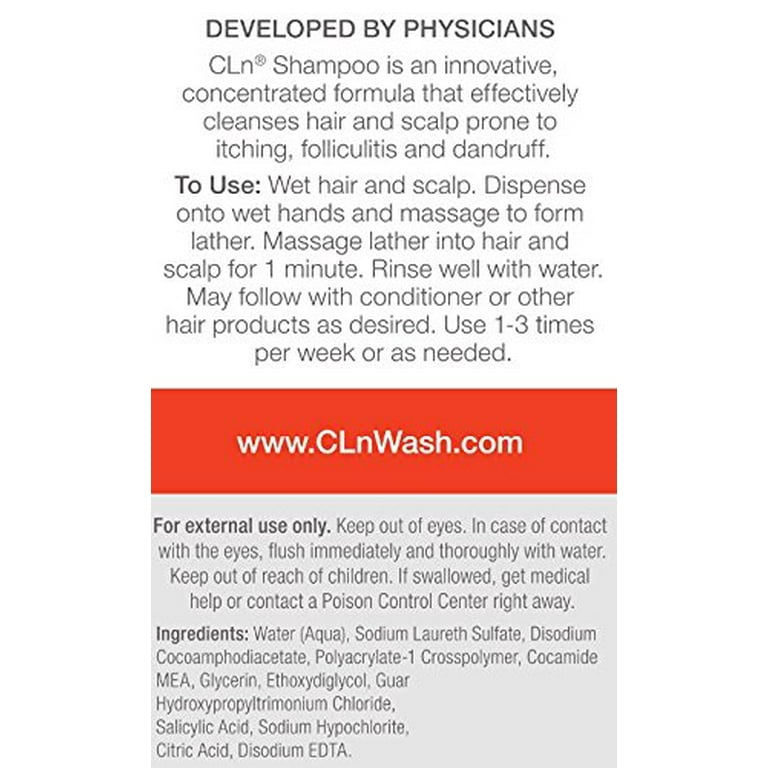 CLN Shampoo for Scalp Prone to Folliculitis, Dermatitis, Dandruff 8 fl oz