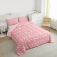 thumbnail image 3 of Manfei Cartoon Bow-tie Ribbon Bedding Comforter Set, Kawaii Groovy Flower Twin Comforter Sets, Teens Kids Girls Women Reversible Bedding Set, Microfiber Bedroom Decor, 2 Pieces, 3 of 8