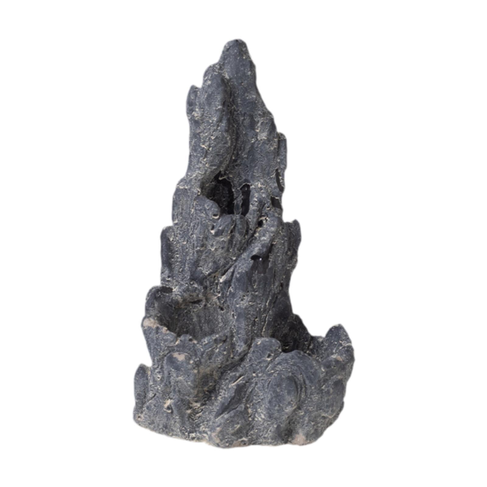 EHJRE Reptile Artificial Rock Cave Reptile Landscape Decoration Rock Rockery Ornament Landscaping Model for Bearded Dragon Tortoise Black