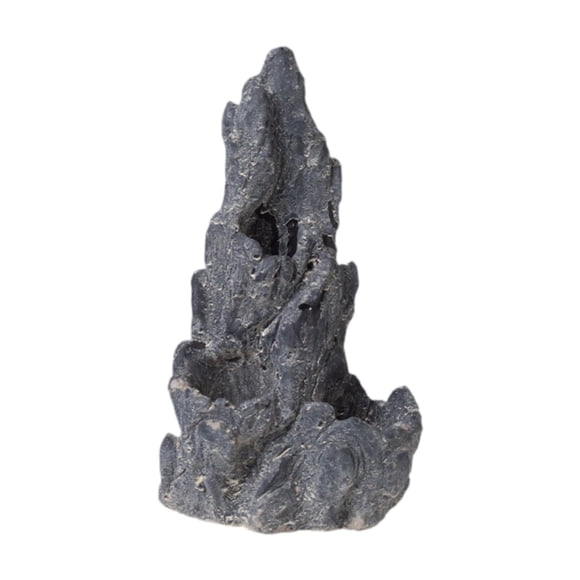 Cueva de artificial para reptiles, escondite de piedra artificial multifuncional para decoración de paisajes de reptiles, ideal para tortugas y Negro