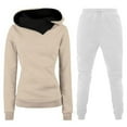 thumbnail image 2 of qolati Two Piece Outfits Women 2024 Winter Fall Long Sleeve Hooded Sweatshirts with Jogger Sweatpant Hoodies Tracksuit Set Casual Loose Cozy Pajamas Loungwear Sweatsuits, 2 of 4
