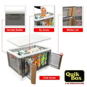 dbest products Quik Box - 8.4 Gallon 3 Pack Stackable Storage Bins with Doors.