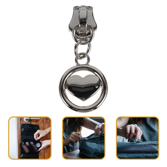 HAMPPLIES Universal Zipper Puller Metal Black 10Pcs for Clothing Bags Repair