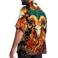 thumbnail image 3 of Aries Constellation Men's Short Sleeve Poplin Shirt, Casual Printed Beach Button Down Summer Unisex Shirts, 3 of 6
