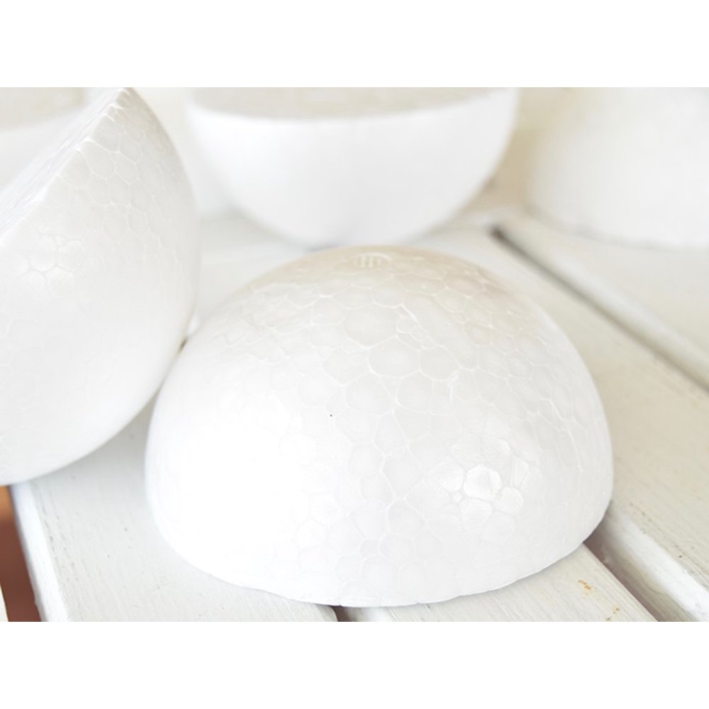 14 piece Half Round Foam Styrofoam Polystyrene Ball (6 Inch) for Crafting Painting Drawing