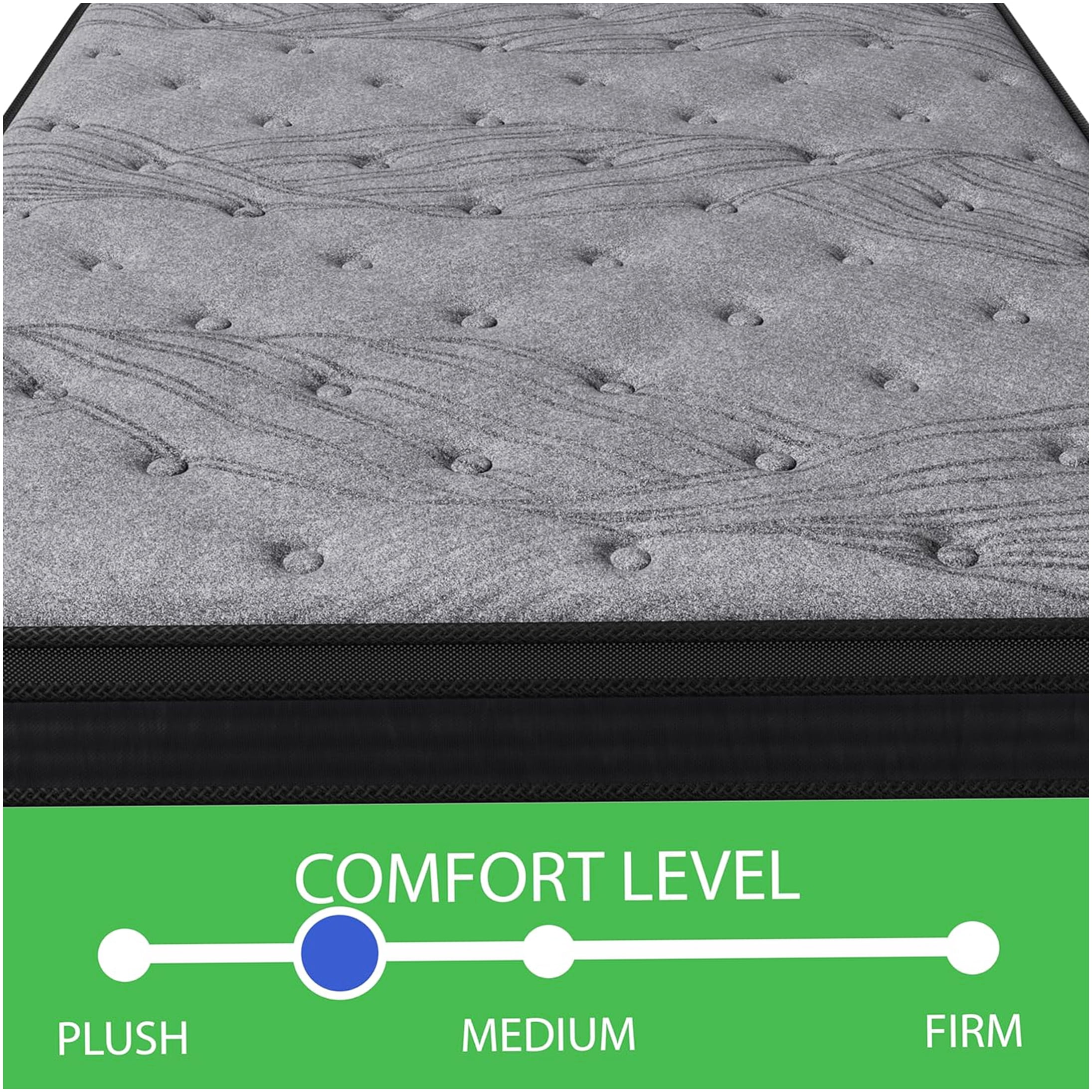 12 Inch King Size Mattress Bed in a Box - Medium Firm Hybrid with Pocket Coils & Cooling Foam for Support
