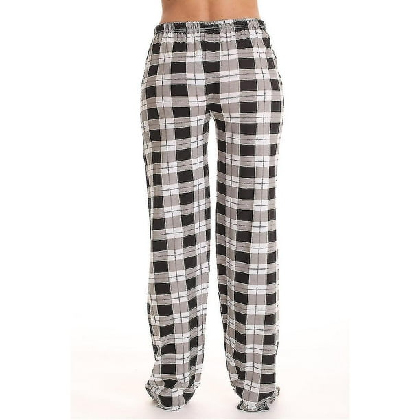 Women's Pajama Pants With Pockets, Women's Soft Flannel Check Pajama Pants  