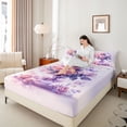 thumbnail image 4 of Homewish Romantic Rose Adult Bed Sheets, Plum Flower Floral King Sheets, Art Watercolor Sheet Set, Breathable Home Decor, 4-Piece, 4 of 7