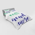 thumbnail image 3 of Saying Duvet Cover Set, Educational Funky Brushed Hand Lettering Sleep Less Read More, Bedding Set with Shams and Fitted Sheet, 3 Sizes, by Ambesonne, 3 of 3