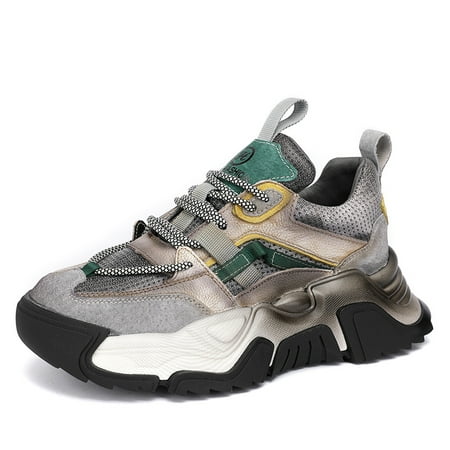 

Women‘s Platform Low Top Sneakers Round Toe Colorblock Non-slip Sports Shoes Casual Lace-up Sneakers