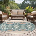 thumbnail image 4 of Round Rugs 6Ft, Teal Pink Geometric Round Area Rug Washable Indoor Throw Carpet, Vintage Floral Watercolor Boho Soft Non Slip Circle Rug for Office Cabinet Home Decor Aesthetic, 4 of 8