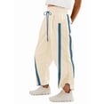 thumbnail image 3 of Pantalones Deportivos Holgados de Pierna para Mujer, Informales, con Cordón Ajustable y Cintura Elástica, en Colores Contrastantes, Estilo Y2K. Marfil M, 3 of 7