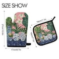 thumbnail image 2 of Yayeee Oven Mitts and Pot Holder Set of 2 Heat Resistant Kitchen Gloves Baking Hot Pad, Floral Vase, 2 of 5