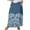 E-b-Dark Blue, variant on Mrat Womens Maxi Skirt Women's Casual Retro Floral Skirts Linen Elastic Waist Pleated Maxi Skirt with Pockets Plus Size Skirts S-289 Dark Blue 5XL