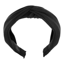 Unique Bargains Satin Knot Headband Hairband for Women Lady Black 1.2 Inch Wide 1 Pcs