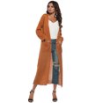 thumbnail image 3 of Women's Cardigan Sweater Long Thin Coat With Slit Large Pockets, 3 of 13