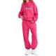 thumbnail image 5 of Conjunto de sudadera con capucha de manga larga para niños con estampado invernal y pantalones deportivos con lazo en las piernas, deportivo informal con forro polar para mayor calidez, conjunto de do, 5 of 5