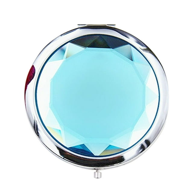 Miroir de Poche Mini Beauté en Cristal pour Femmes et Filles, Miroir de Maquillage Portable Compact Rond Pliant