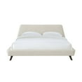 thumbnail image 6 of Omax Decor Henry Wood and Fabric Upholstered King Platform Bed in Beige, 6 of 6