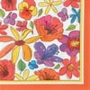Beverage Napkins 16-Pack, Hot Flowers