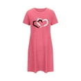 thumbnail image 2 of biudgviw Valentines Day Women's Nightgown Short Sleeve Nightdress Casual Heart Print Oversized Sleepshirts Soft Crewneck Sleepwear S-5XL, 2 of 2