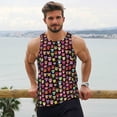 thumbnail image 6 of Uemuo Colourfull Owl Pattern Men's Muscle Shirts Sleeveless Dry Fit Gym Workout Tank Top Lightweight Sports Tank Top Beach Tank Top, Loose-fit Sleeveless Shirt-XX-Large, 6 of 7