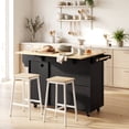 thumbnail image 2 of HOMCOM Îlot de Cuisine avec Abattant, Chariot de Cuisine Roulant avec Rangement, Noir, 2 of 10