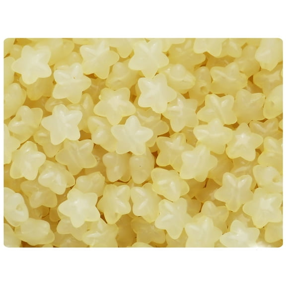 BeadTin Beige Translucent 10mm Star Plastic Craft Beads (125pcs)