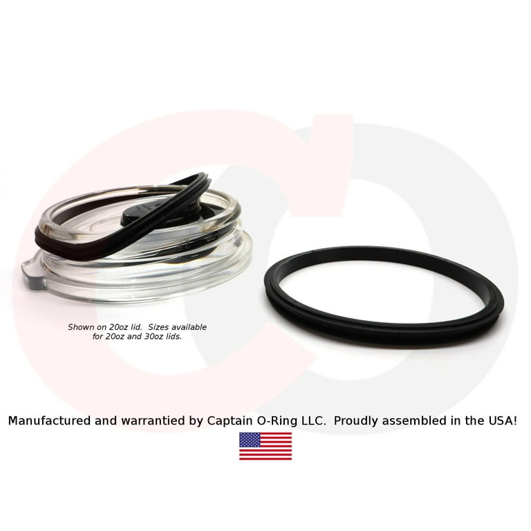 Captain O-Ring Replacement Lid Seal Gaskets for Yeti Stainless Steel Insulated Tumbler Mugs 3 Pack [30oz Lid Size], Size: 30oz Lid Seals 3 Pack