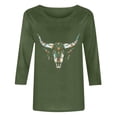 thumbnail image 4 of Ruimatai Women's Western T-Shirt 3/4 Sleeve Casual Top Printed Blouse Stylish Comfortable Soft Fabric Fashion Tee, 4 of 4