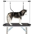 thumbnail image 2 of Pet Dog Grooming Table Foldable,Heavy Duty Foldable Pet Grooming Table with Arm & Noose & Mesh Tray, Maximum Capacity Up to 330lbs, 46inch(Black,46Inch), 2 of 8