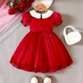 thumbnail image 4 of Sngxgn Girl Party Dress Long Sleeve A-Line Dresses(Red,90), 4 of 7