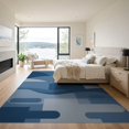 thumbnail image 3 of ODIKA 9'x12' Blue Abstract Geometric Contemporary Washable Area Rug Modern Layered Shapes With Dotted Accents Hand for Dining Room, Basement, Large Office, Non-Slip Chair-Friendly, 3 of 7