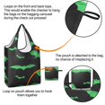 thumbnail image 4 of 5 Pack Foldable Shopping Bag,Black Halloween Bats with Green Reusable Grocery Bags with Pockets,Large Reusable Tote Bags with Handles Waterproof & Lightweight, 4 of 6