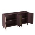thumbnail image 6 of Tcbosik Rattan Buffet Sideboard with 4 Doors, 70" Farmhouse Coffee Bar Cabinet, Modern Cupboard with Adjustable Shelves for Kitchen, Living Room, Dining Room, Brown, 6 of 9