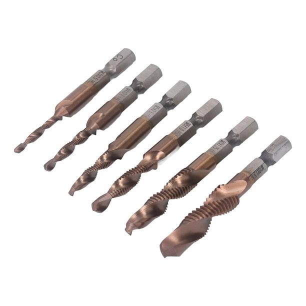 Tap Bit M3 M4 M5 M6 M8 M10 Hex Shank 6Pcs Tap Drill Bit For