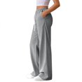 thumbnail image 6 of Ayolanni Pants for Women High Waist Solid Lightweight Stretch Straight Leg Pants Loose Drawstring Ladies Casual Blue Trousers M, 6 of 7