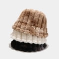 thumbnail image 2 of COCOpeaunt New Soft Ruffle Sweet Bucket Hat Plush Lotus Leaf Winter Warm Fisherman Hat Women Girls Autumn Outdoor Panama Casual Caps Hats, 2 of 6