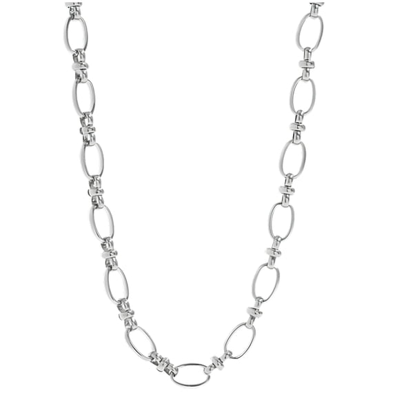 Oval Link Circle Chain Necklace for Women 18KT Gold Plated Stainless Steel 16"-18" Ginger Lyne Collection