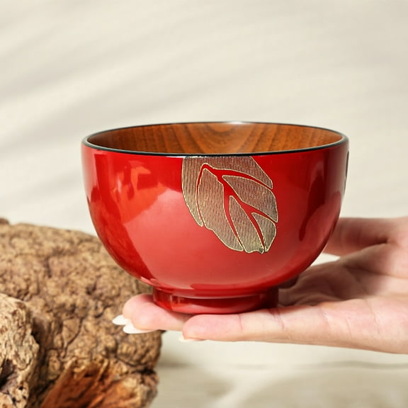 LOLIPPYY Round Acacia Wood Bowl For Serving Food 1Pack 4.3x4.3x2.7in