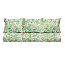 Pink Indoor/Outdoor Deep Seating Sofa Set, Corded