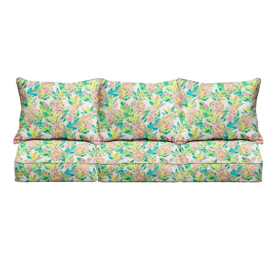 Pink Indoor/Outdoor Deep Seating Sofa Set, Corded