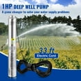 thumbnail image 2 of KFFKFF Submersible Pump for Deep Wells, 1HP 115V/60Hz, 37gpm Flow 207ft Head, Comes with 33ft Electric Cord, 4" Stainless Steel Water Pump Ideal for Industrial, Irrigation & Domestic Use, 2 of 9